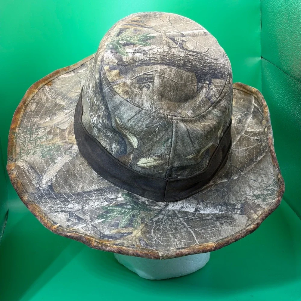 Realtree Camo Boonie Hat Mens XL Outdoor Fishing Wide Brim Bush Fedora Sun Cap